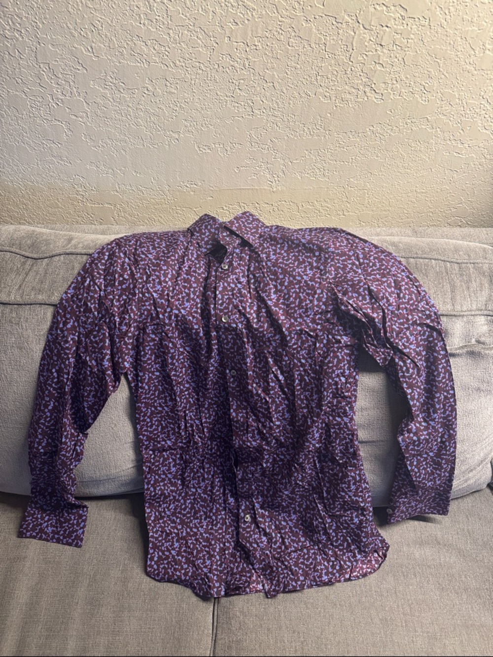 Bonobos Purple Printed Long Sleeve Button-Down Shirt